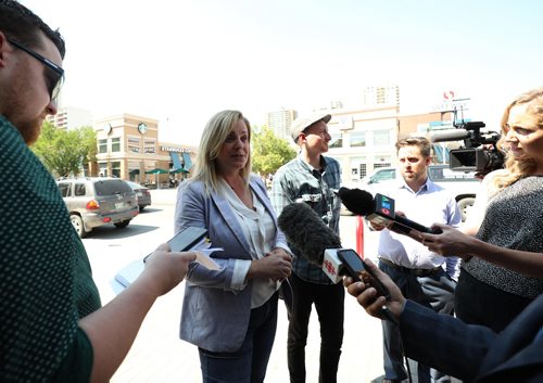 RUTH BONNEVILLE / WINNIPEG FREE PRESS


Mayoral candidate, Jenny Motkaluk, holds press conference at the southwest corner of River Ave and Osborne St immediately following Mayor Bowman's media event in Osborne Village Friday. 


August 3rd,, 2018
