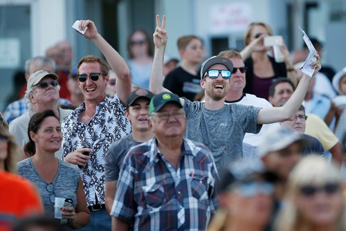 JOHN WOODS / WINNIPEG FREE PRESS
A happy day at the races for these race fans, Patrick Sheldon, left, and Sandy Morris, at the Manitoba Derby day at Assiniboia Downs Monday, August 6, 2018.