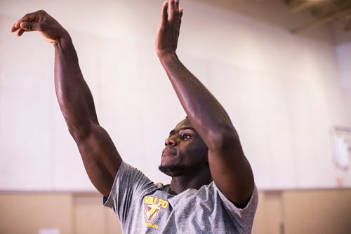 MIKAELA MACKENZIE / WINNIPEG FREE PRESS
Rising basketball star Daniel Sackey at the Sturgeon Heights Community Centre in Winnipeg on Monday, Aug. 6, 2018. 
Winnipeg Free Press 2018.