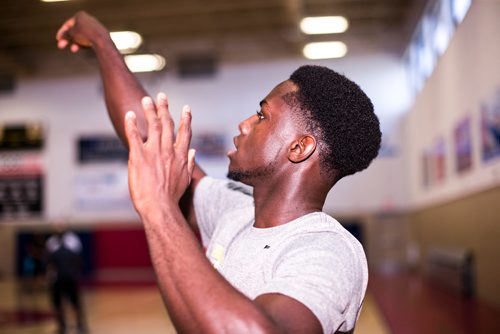 MIKAELA MACKENZIE / WINNIPEG FREE PRESS
Rising basketball star Daniel Sackey at the Sturgeon Heights Community Centre in Winnipeg on Monday, Aug. 6, 2018. 
Winnipeg Free Press 2018.