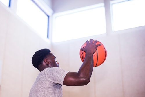 MIKAELA MACKENZIE / WINNIPEG FREE PRESS
Rising basketball star Daniel Sackey at the Sturgeon Heights Community Centre in Winnipeg on Monday, Aug. 6, 2018. 
Winnipeg Free Press 2018.