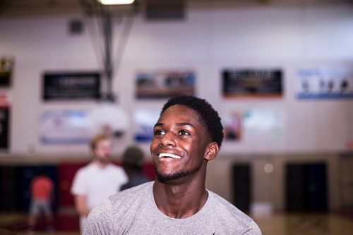 MIKAELA MACKENZIE / WINNIPEG FREE PRESS
Rising basketball star Daniel Sackey at the Sturgeon Heights Community Centre in Winnipeg on Monday, Aug. 6, 2018. 
Winnipeg Free Press 2018.