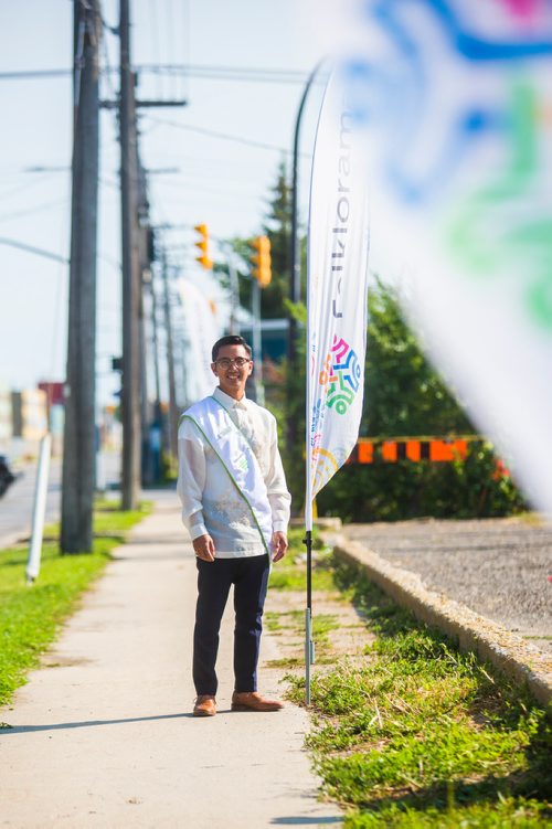 MIKAELA MACKENZIE / WINNIPEG FREE PRESS
Folklorama ambassador Joseph Orobia at the Casa do Minho Portuguese Pavilion in Winnipeg on Monday, Aug. 6, 2018. 
Winnipeg Free Press 2018.