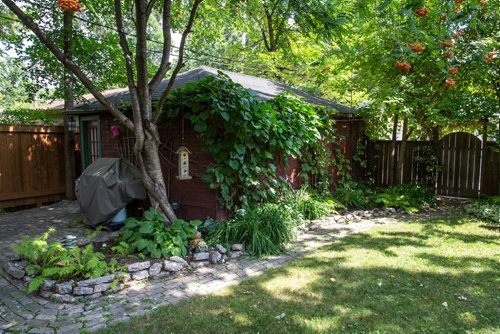 ANDREW RYAN / WINNIPEG FREE PRESS The backyard structure was built from the repurposed bricks of another structure of 118 Borebank St. in the River Heights neighbourhood on August 7, 2018.