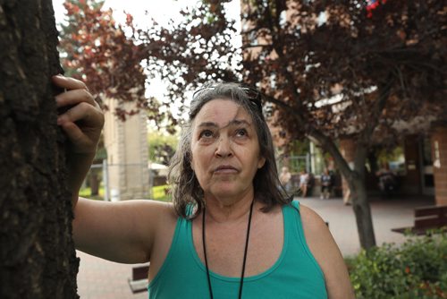 RUTH BONNEVILLE / WINNIPEG FREE PRESS


Residents at St Josaphat Selo-Villa  low-income housing at 114 McGregor St. bear the heat and darkness after power has been out in their block since Monday evening. 

Photo of resident. Susan Reuben, outside block.  

See Erik's story.  

August 8th, 2018