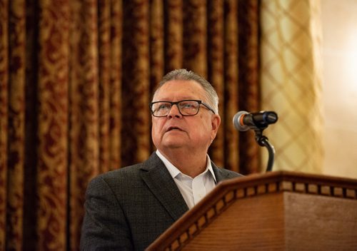 ANDREW RYAN / WINNIPEG FREE PRESS Federal Public Safety Minister Ralph Goodale gives an update on the legalization of cannabis and how it relates to policing at the Canadian Association of Police Governance conference at the Fort Gary Hotel on August 9, 2018.