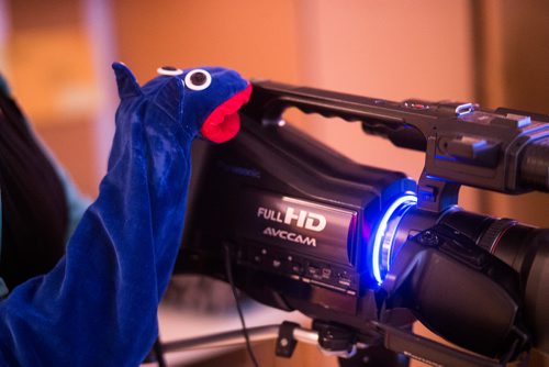 MIKAELA MACKENZIE / WINNIPEG FREE PRESS
Maria Soroka, child life specialist, mans the camera for The Good Day Show while playing Noname at the Children's Hospital in Winnipeg on Wednesday, Aug. 8, 2018. The show has been running for over 30 years exclusively for the dozens of kids staying at the facility.
Winnipeg Free Press 2018.