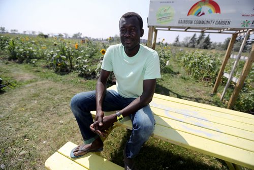 TREVOR HAGAN / WINNIPEG FREE PRESS
Ramond Ngarboui, of the Community Education Development Association (CEDA), at the community garden at the University of Manitoba, Sunday, August 12, 2018. for kelsey james upcoming saturday special running end of august