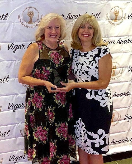 SUPPLIED PHOTO

L-R: Trudy Turner (recipient of a Volunteer of the Year Award) with Cathy Cox (Manitoba Sport, Culture and Heritage Minister) at the fourth annual Manitoba Vigor Awards gala on July 20, 2018 at the Metropolitan Entertainment Centre. (See Social Page)