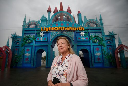 JOHN WOODS / WINNIPEG FREE PRESS
Dorothy Dobie, co-chair of The Lights Of The North - Chinese Lantern Festival is photographed at the exhibit at the Red River Ex grounds Monday, August 13, 2018. The festival, which opens at the end of August, is a celebration of the 30th anniversary of the twinning between Winnipeg and Chengdu, China.