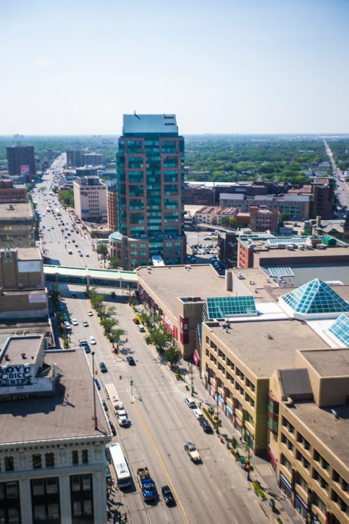 MIKAELA MACKENZIE / WINNIPEG FREE PRESS
Portage Place, as seen from the Manitoba Hydro building in Winnipeg on Wednesday, Aug. 15, 2018. 
Winnipeg Free Press 2018.