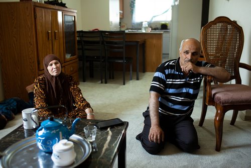 ANDREW RYAN / WINNIPEG FREE PRESS Amina and Hasan Alhamid Aldkhalaf pose for a portrait in their home on August 15, 2018. The Syrian refugees received notice that their son, who is currently in Lebanon, received his notice to serve in the Lebanese military in six months.