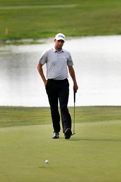 PHIL HOSSACK / WINNIPEG FREE PRESS - Alamo California's Cody Blick walks the 17th green towards what will ne his 2nd putt Friday afternoon at Southwood in the Player's Cup. Mike MacIntyre story.  - August 17, 2018