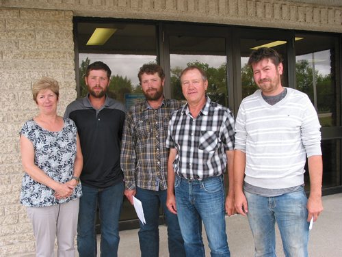 Canstar Community News Aug. 14, 2018 - (From left) Lori, Derek, Matt, Paul and Tom Anseeuw, of Oak Bluff, attended the Aug, 14 RM of Macdonald council meeting to speak about their conditional use application to build a barn to allow for the expansion of their dairy herd from the current 380 cows to a maximum of 1,400 cows. (ANDREA GEARY/CANSTAR COMMUNITY NEWS)