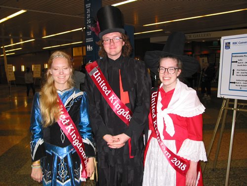 Canstar Community News Aug, 13, 2018 - Young costumed volunteers greeted guests as they entered the United Kingdom pavilion at the RBC Convention Centre. (ANDREA GEARY/CANSTAR COMMUNITY NEWS)