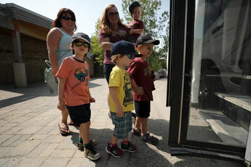 RUTH BONNEVILLE / WINNIPEG FREE PRESS

49.8 Borders Page
Bison Safari at Fort Whyte.
Families enjoy an afternoon discovering how bison have shaped Canadas history as they get up close in the safety of Fort Whytes tour bus.  

Colin Dickson - 6yrs (orange shirt), his brother Sebastien Dickson -  3yrs get ready to board the tour bus with their friends Magnos Tremblay -  4yrs and Thorstein Tremblay - 2yrs along with their moms.  

More Info:
See North Americas largest land mammal from just meters away interacting in their natural habitat in the safety of our comfortable, air-conditioned vehicles. These striking prairie beasts are stoic, hairy, and huge!  A great family adventure getting up close into our prairie past and leaving knowing more about how bison have shaped Canadas history.

The bison at Fort Whyte are thought to be some of the most genetically pure lines of bison left in existence in the world.  Once numbering 30-60 million in North America, their numbers were decimated in just a few decades as expansion pressed westward. 

Safari info:
Bison Safaris run four times weekly until the end of August, then once weekly during the month of September. 
More info at link
 www.fortwhyte.org/bisonsafaris


August 20/18

