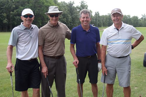 JASON HALSTEAD / WINNIPEG FREE PRESS

L-R: Don Keatch, Dr. Greg Hammond, Barry Brown and Don Price of the Maple Leaf Construction/Beatrice Brown team at the 2018 Grace Hospital Foundation Golf Classic at Breezy Bend Golf and Country Club on Aug. 13, 2018. (See Social Page)