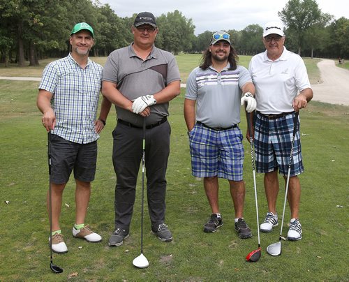 JASON HALSTEAD / WINNIPEG FREE PRESS

L-R: Cory Rybuck, Ken McLean, Drew Sych and Brian Bailley of the Prolific Group/McMunn & Yates team at the 2018 Grace Hospital Foundation Golf Classic at Breezy Bend Golf and Country Club on Aug. 13, 2018. (See Social Page)