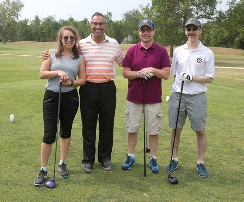 JASON HALSTEAD / WINNIPEG FREE PRESS

L-R: Lainey Bokhaut, Brad Bokhaut, William Moffit and John Rogers of the Bokhaut team at the 2018 Grace Hospital Foundation Golf Classic at Breezy Bend Golf and Country Club on Aug. 13, 2018. (See Social Page)
