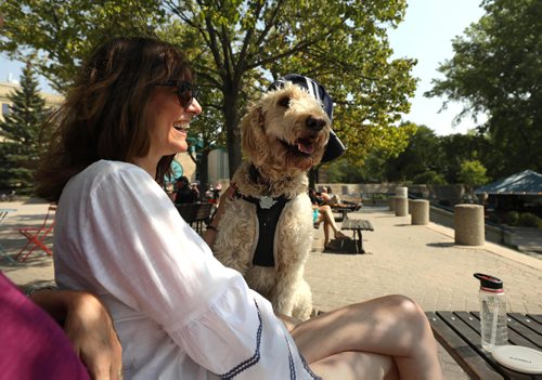RUTH BONNEVILLE / WINNIPEG FREE PRESS

Standup photo 

Five-year-old golden doodle, Frankie, enjoys hanging out with his owner's, Maureen Pollock, at the Forks Wednesday afternoon.

Maureen Pollock and her friend Jan Allen (not in this picture),  are both grade 6 teachers enjoying the last few days off before heading back to class to prep for students next week.

Standup photo 




August 20/18
