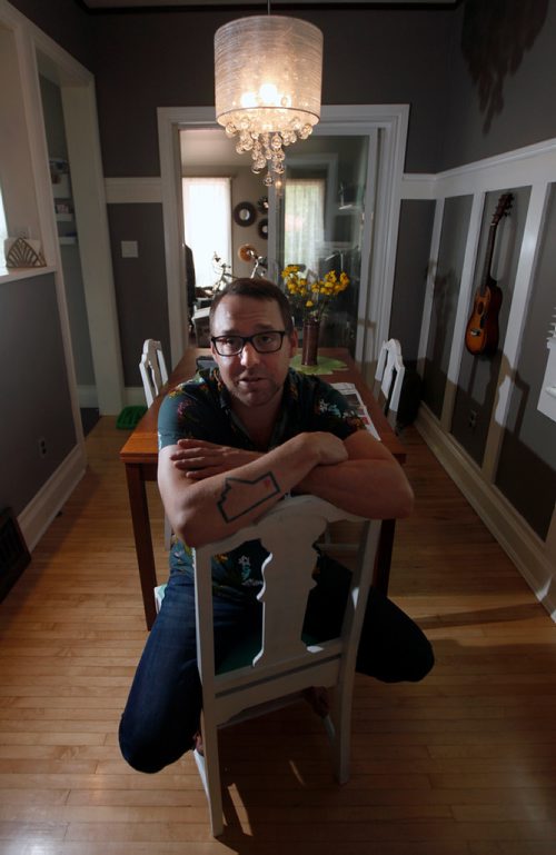 PHIL HOSSACK / WINNIPEG FREE PRESS -  SOBER LIFESTYLE, Rusty Matyas poses at his Crescentwood area home Friday. See Jen Zoratti story.  - August 24, 2018