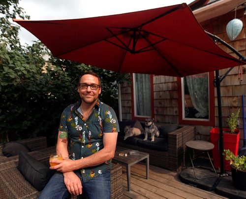 PHIL HOSSACK / WINNIPEG FREE PRESS -  SOBER LIFESTYLE, Rusty Matyas poses at his Crescentwood area home Friday. See Jen Zoratti story.  - August 24, 2018