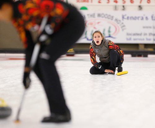 JOHN WOODS / WINNIPEG FREE PRESS
Anna Sidorovain of Russia curls against Darcy Robertson in the final of the Goldline Icebreaker at Granite Curling Club Sunday, August 26, 2018. This is the first North American  stop in the world curling tour .