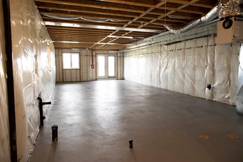 ANDREW RYAN / WINNIPEG FREE PRESS The 900 square foot unfinished basement of 16 Landover drive, a model home in the Bridgewater development on August 27, 2018.