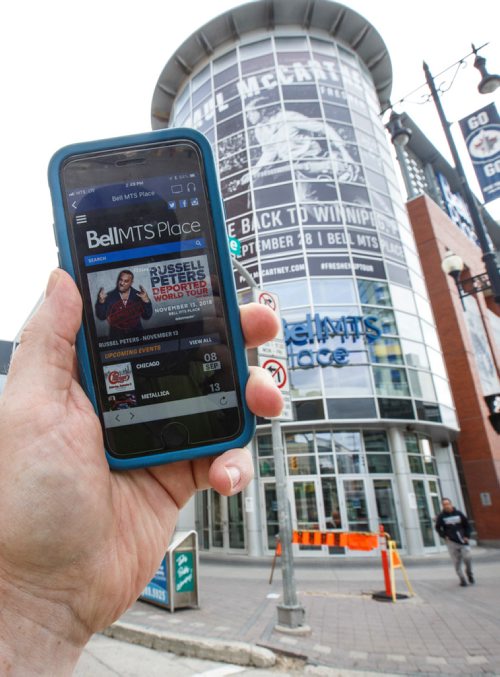 MIKE DEAL / WINNIPEG FREE PRESS
Starting this season, you can't print Jets tickets at home (or for arena or Burton Cummings concerts), you have to have a smartphone. Now, using the NHL app, you can the access the Bell MTS Place box-office and purchase tickets for concerts and events.
180827 - Monday, August 27, 2018.