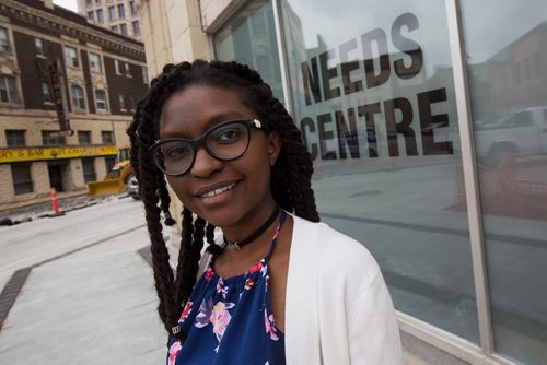 MIKE DEAL / WINNIPEG FREE PRESS
Katriel Gitonga originally from Kenya) recently graduated from Vincent Massey Collegiate and is starting at the University of Manitoba in September and is currently employed having made use of NEEDS (Newcomers Employment and Education Development Services) Inc. 
180828 - Tuesday, August 28, 2018.