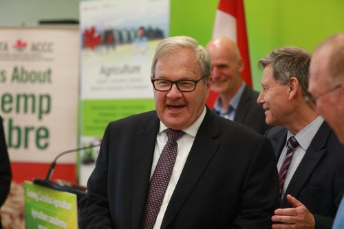 RUTH BONNEVILLE / WINNIPEG FREE PRESS 


Agriculture Minister, Lawrence MacAulay, is all smiles after press conference on investment supporting risk management for the hemp industry and highlighting the implications of the cannabis legislation on industry regulations, at Manitoba Harvest Hemp Foods in Winnipeg, Tuesday.  

See Martin Cash story. 

September 4/18 
