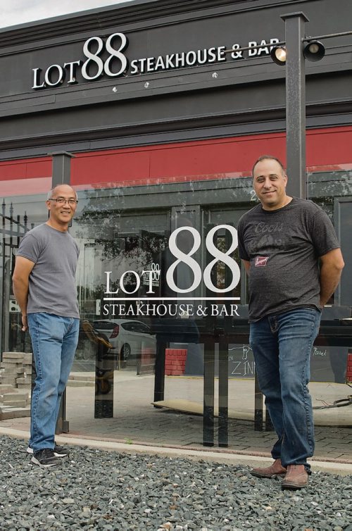 Canstar Community News Aug. 29, 2018 - Wayne Dang and George Khalaf are two partners behind a new steakhouse on Pembina Highway. Lot 88 will open mid-September in the former home of Barley Bros. The restaurant's signature attraction is the volcanic rock used to cook steak at the table. (DANIELLE DA SILVA/SOU'WESTER/CANSTAR)