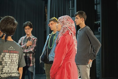 Canstar Community News Aug. 29, 2018 - Members of the Sawa Theatre company rehearse for the production of A Ten Star Family. The comapny connects newcomer youth from Arabic speaking communities with theatre as a way to promote English language skills, artistry, and expression. (DANIELLE DA SILVA/SOU'WESTER/CANSTAR)
