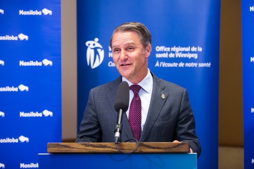 MIKAELA MACKENZIE / WINNIPEG FREE PRESS
Health, Seniors and Active Living Minister Cameron Friesen announces the opening of a Rapid Access to Addictions Medicine clinic in Winnipeg on Wednesday, Sept. 5, 2018. 
Winnipeg Free Press 2018.