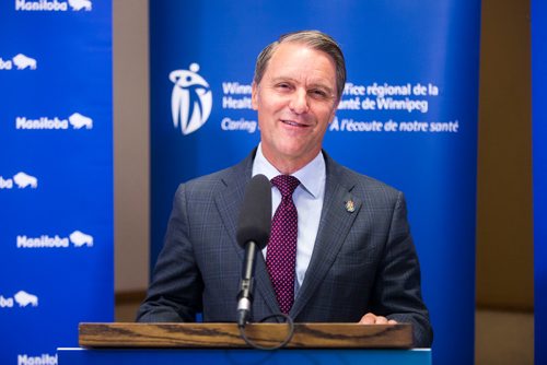 MIKAELA MACKENZIE / WINNIPEG FREE PRESS
Health, Seniors and Active Living Minister Cameron Friesen announces the opening of a Rapid Access to Addictions Medicine clinic in Winnipeg on Wednesday, Sept. 5, 2018. 
Winnipeg Free Press 2018.