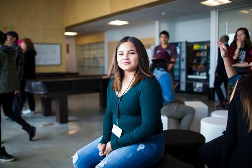 MIKAELA MACKENZIE / WINNIPEG FREE PRESS
Justice Ross poses for a portrait after the grand opening of the expanded campus of Southeast Collegiate, a secondary school that welcomes First Nations students from communities across Manitoba, in Winnipeg on Thursday, Sept. 6, 2018. 
Winnipeg Free Press 2018.