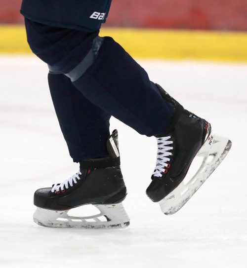 RUTH BONNEVILLE / WINNIPEG FREE PRESS 

Winnipeg Jets practice at Iceplex Thursday. 
Patrick Laine wears  soft, protective pads on his skates made by Askja Protective Technologies Inc. Dan Palsson Managing Director for local company. 




September 6/18 
