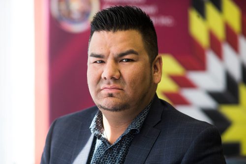 MIKAELA MACKENZIE / WINNIPEG FREE PRESS
Chief Leroy Constant from York Factory First Nation poses for a portrait after a news conference, regarding a report that includes allegations of racism and rape at Manitoba Hydro work sites, in Winnipeg on Friday, Sept. 7, 2018. 
Winnipeg Free Press 2018.