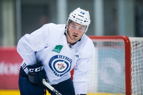 MIKAELA MACKENZIE / WINNIPEG FREE PRESS
Left winger Brendan Lemieux skates at the MTS Iceplex in Winnipeg on Friday, Sept. 7, 2018. 
Winnipeg Free Press 2018.