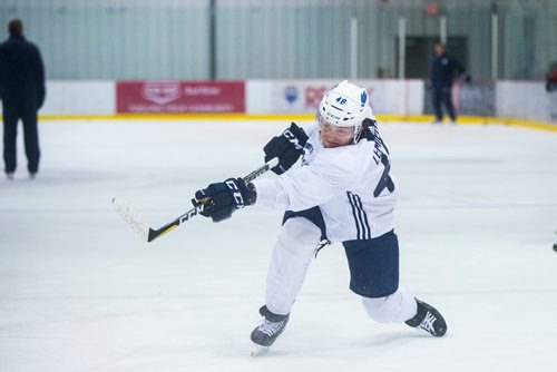 MIKAELA MACKENZIE / WINNIPEG FREE PRESS
Left winger Brendan Lemieux skates at the MTS Iceplex in Winnipeg on Friday, Sept. 7, 2018. 
Winnipeg Free Press 2018.