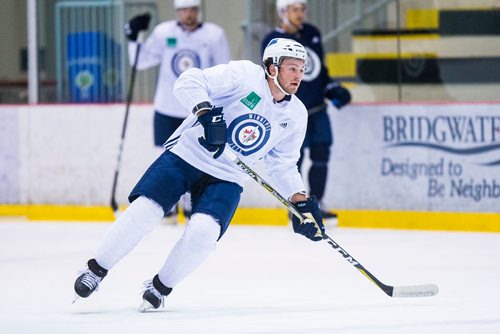 MIKAELA MACKENZIE / WINNIPEG FREE PRESS
Left winger Brendan Lemieux skates at the MTS Iceplex in Winnipeg on Friday, Sept. 7, 2018. 
Winnipeg Free Press 2018.