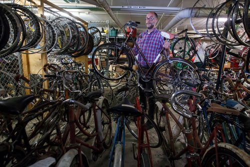 MIKE DEAL / WINNIPEG FREE PRESS
The WRENCH shop at 1057 Logan Avenue.
Pat Krawec, Co-Executive Director at The WRENCH is asking everyone to bring unwanted bicycles to 4R Winnipeg Depots this weekend instead of leaving them at the curb.
180907 - Friday, September 07, 2018.