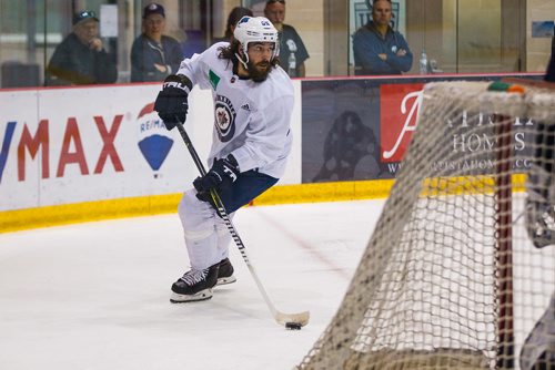 MIKE DEAL / WINNIPEG FREE PRESS
Winnipeg Jets' Mathieu Perreault (85) takes part in a pre-season skate at the BellMTS IcePlex Monday morning. 
180910 - Monday, September 10, 2018.