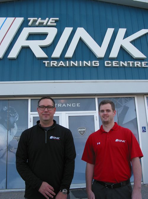 Canstar Community News SEpt. 6, 2018 - (From left) The Rink's president Ryan Cyr, of La Salle, and director of operations Steve Burns stand outside the hockey training facility's present location on Lowson Crescent. (ANDREA GEARY/CANSTAR COMMUNITY NEWS)