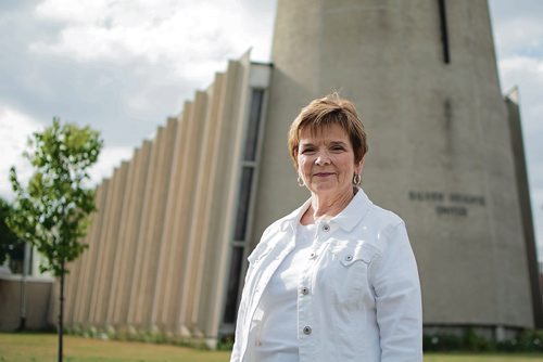 Canstar Community News Sept. 6 - Longtime church member Val Goodridge stands in front of Silver Heights United Church. (EVA WASNEY/CANSTAR COMMUNITY NEWS/METRO)