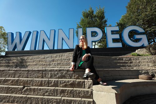 RUTH BONNEVILLE / WINNIPEG FREE PRESS 

Portraits of Kate Fenske, who was just named the new CEO of Downtown Biz Monday.  Photos taken at the Forks CN Stage and Field Monday afternoon. 

 (Note,  CN Stage and Field, was just announced Friday, no longer Scotiabank Stage)

See story. 

September 10/18 
