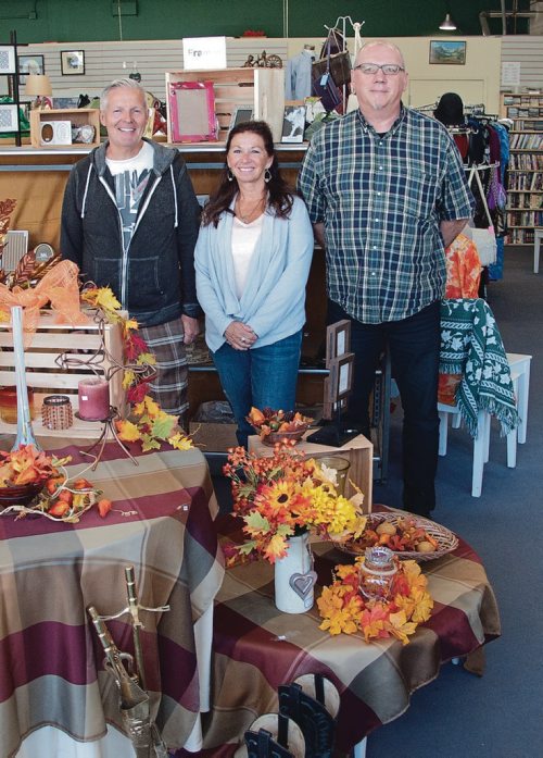 Canstar Community News (From left) Prairie Crocus Thrift Shop volunteers Tony Pare, Candy Anak-Pare, and Bruno Deleau. (SHELDON BIRNIE/CANSTAR/THE HERALD