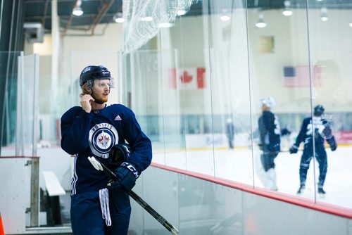 MIKAELA MACKENZIE / WINNIPEG FREE PRESS
Kyle Connor comes off the ice after practice at the MTS Iceplex in Winnipeg on Wednesday, Sept. 12, 2018.  
Winnipeg Free Press 2018.