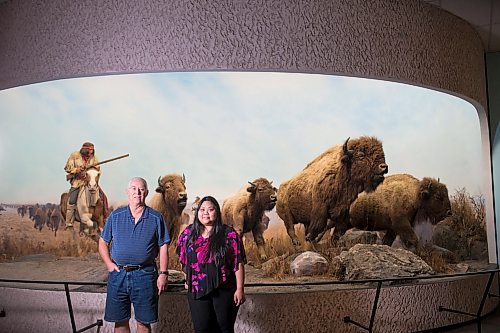 MIKAELA MACKENZIE / WINNIPEG FREE PRESS
Tom Lurvey (left) and Janine Orcullo, who both volunteer at the Manitoba Museum, pose at the museum in Winnipeg on Thursday, Sept. 13, 2018.  
Winnipeg Free Press 2018.