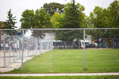 MIKAELA MACKENZIE / WINNIPEG FREE PRESS
Students are restricted to the concrete play area after the field was found to have more than 1,000 mg/g lead levels in some parts at Weston School in Winnipeg on Thursday, Sept. 13, 2018.  
Winnipeg Free Press 2018.